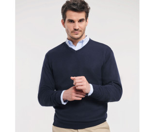 MEN'S V-NECK KNITTED PULLOVER